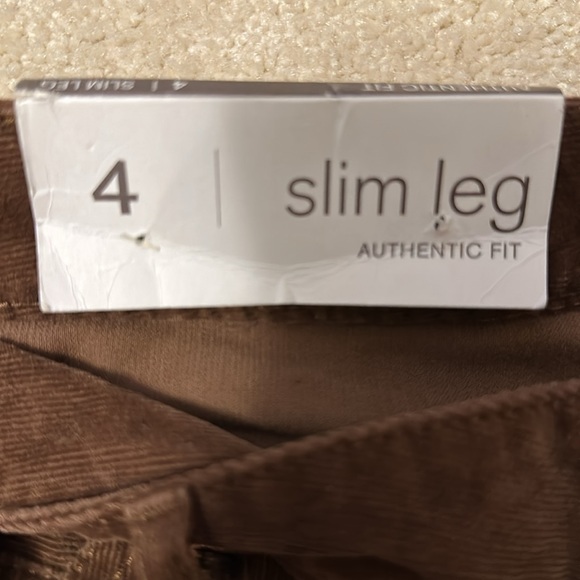 J Jill slim leg authentic fit brown corduroys size 4 - Picture 3 of 10